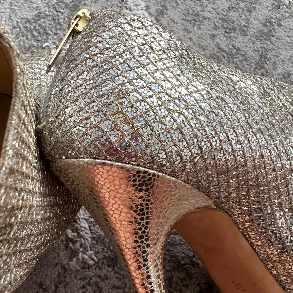 Beautiful Jimmy Choo Sparkly Open Toe Booties - image 7